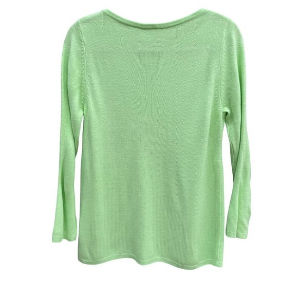 DG2 By Diane Gilman Womens Pastel Green Long Sleeve Lightweight Sweater S - Picture 5 of 6